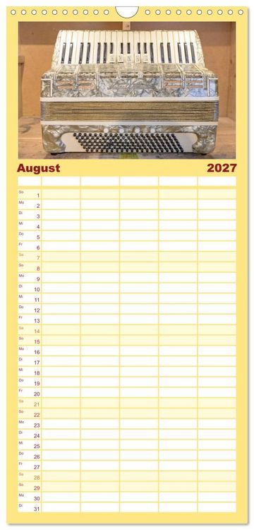 Produktbild: Familienplaner 2027 - Akkordeon, Hast Du da noch T&ouml;ne? mit 5 Spalten (Wandkalender, 21 x 45 cm) CALVENDO