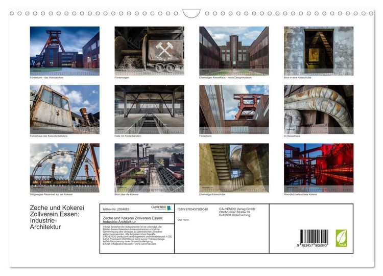 Produktbild: Zeche und Kokerei Zollverein Essen: Industrie-Architektur (Wandkalender 2026 DIN A3 quer), CALVENDO Monatskalender