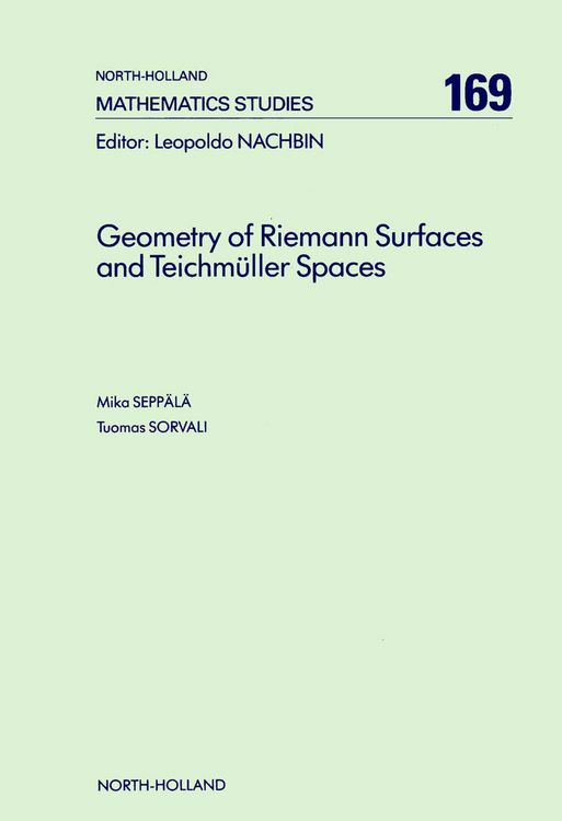 Produktbild: Geometry of Riemann Surfaces and Teichm&uuml;ller Spaces
