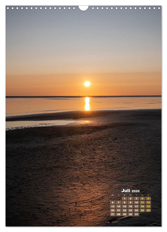 Produktbild: Westerhever - Wattwanderung in den Sonnenuntergang (Wandkalender 2026 DIN A3 hoch), CALVENDO Monatskalender
