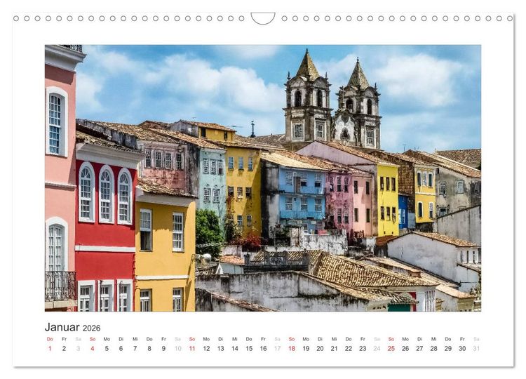 Produktbild: Brasilien 2026 Bahia - die Wiege Brasiliens (Wandkalender 2026 DIN A3 quer), CALVENDO Monatskalender