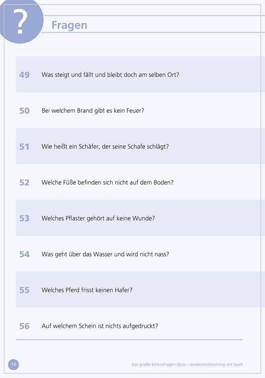 Produktbild: Das gro&szlig;e Scherzfragen-Quiz f&uuml;r Senioren
