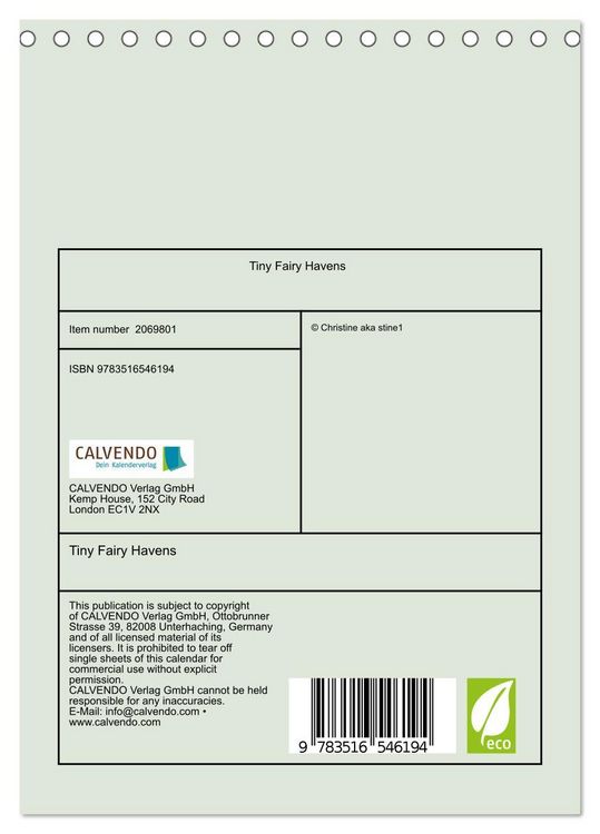 Produktbild: Tiny Fairy Havens (Desk Calendar 2026 DIN A5 portrait), CALVENDO 12 Month DeskCalendar