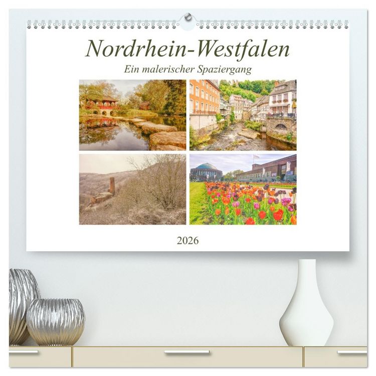 Produktbild: Nordrhein-Westfalen - Ein malerischer Spaziergang (hochwertiger Premium Wandkalender 2026 DIN A2 quer), Kunstdruck in Hochglanz