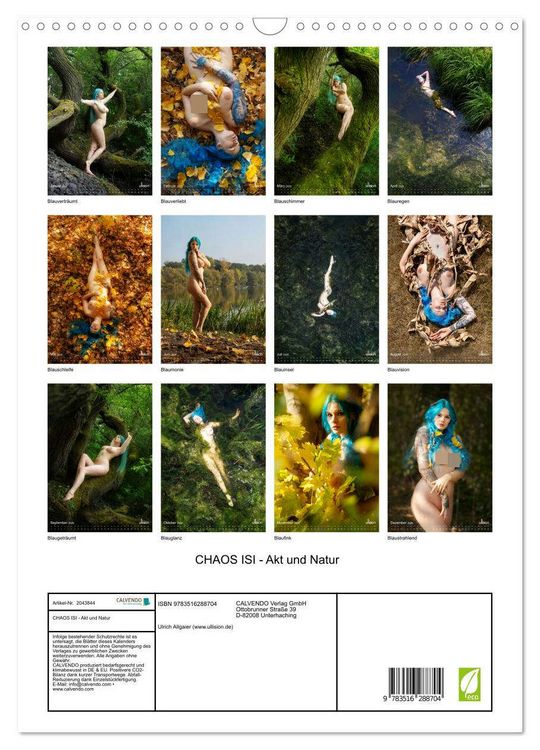 Produktbild: CHAOS ISI - Akt und Natur (Wandkalender 2026 DIN A3 hoch), CALVENDO Monatskalender