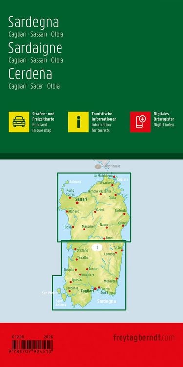 Produktbild: freytag & berndt Stra&szlig;enkarte Sardinien 1:150.000