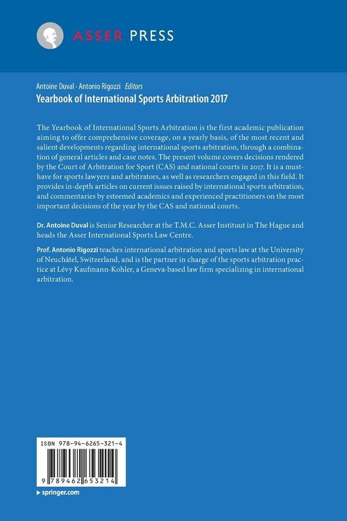 Produktbild: Yearbook of International Sports Arbitration 2017