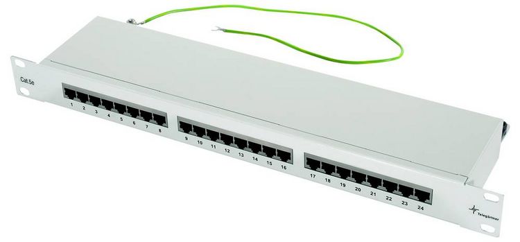 Produktbild: Teleg&auml;rtner 100007023 Patch-Panel 483mm (19\") Grau