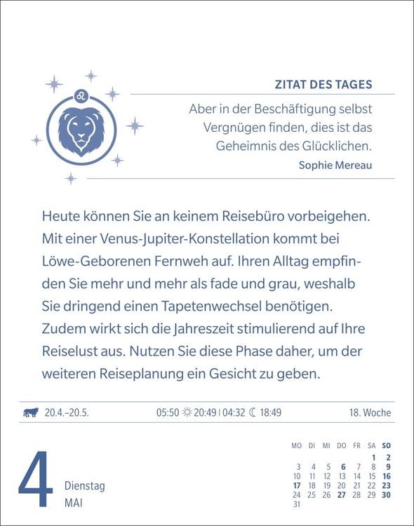 Produktbild: L&ouml;we Sternzeichenkalender 2027 - Tagesabrei&szlig;kalender - Ihr Horoskop f&uuml;r jeden Tag