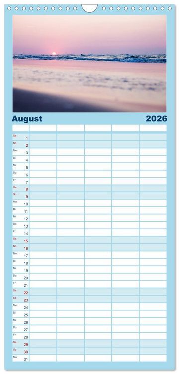 Produktbild: Familienplaner 2026 - Berg, Land und Meer - Eine Reise durch die Landschaften mit 5 Spalten (Wandkalender, 21 x 45 cm) CALVENDO