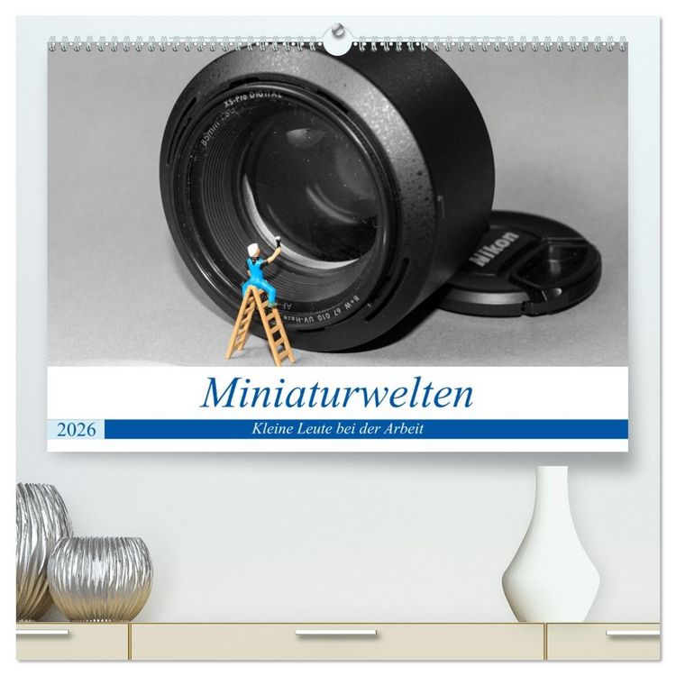 Produktbild: Miniaturwelten - Kleine Leute bei der Arbeit (hochwertiger Premium Wandkalender 2026 DIN A2 quer), Kunstdruck in Hochglanz