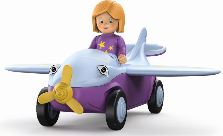Produktbild: SIKU 0109 - Toddys, Conny Cloudy, Spielzeugauto mit R&uuml;ckziehmotor und Spielfigur, lila/hellblau