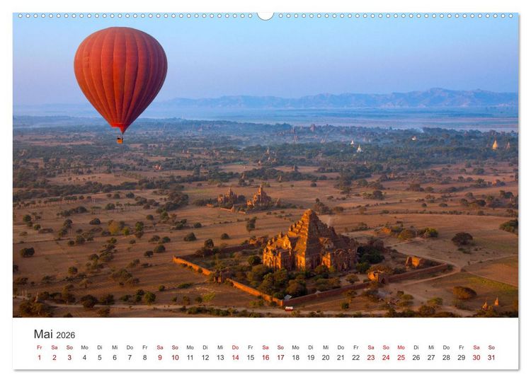 Produktbild: Kunterbunte Hei&szlig;luftballone (Wandkalender 2026 DIN A2 quer), CALVENDO Monatskalender