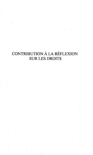 Produktbild: Contribution a la reflexion sur les droi