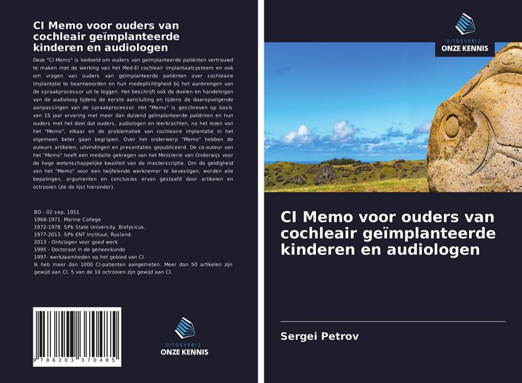 Produktbild: CI Memo voor ouders van cochleair ge&iuml;mplanteerde kinderen en audiologen