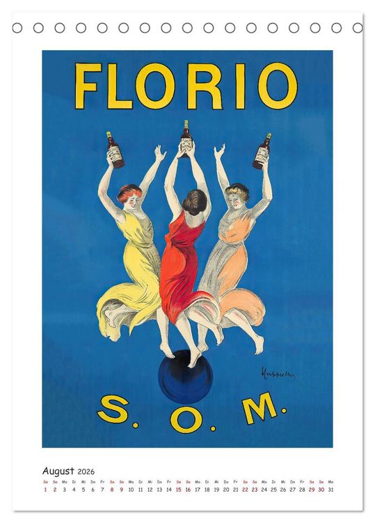 Produktbild: Leonetto Cappiello - Das goldene Zeitalter der Werbekunst (Tischkalender 2026 DIN A5 hoch), CALVENDO Monatskalender