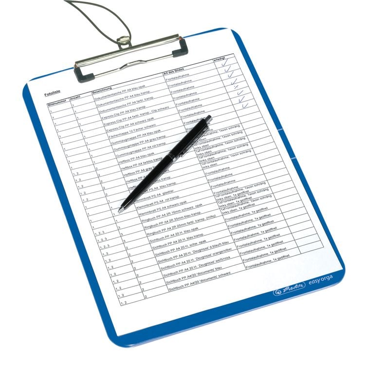 Produktbild: Herlitz Klemmbrett Polystyrol A4, Opak Blau