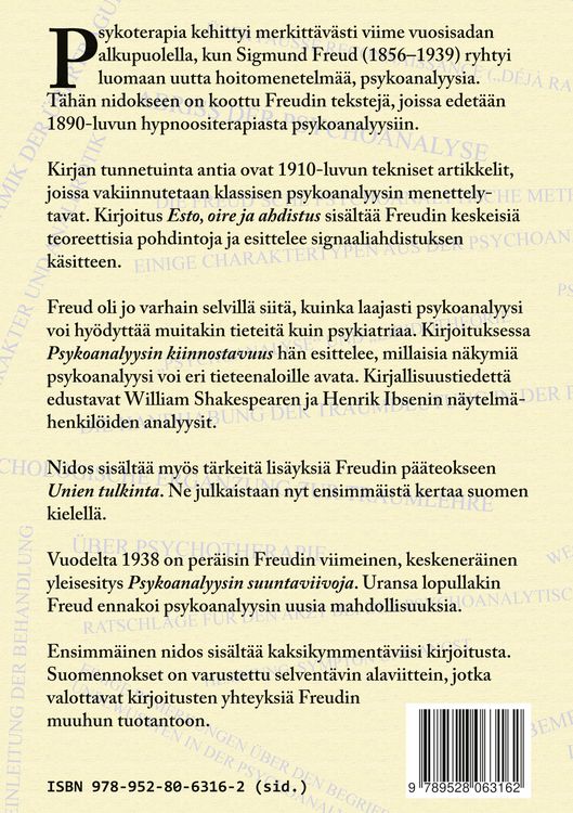 Produktbild: Kirjoituksia psykoanalyysin teoriasta ja k&auml;yt&auml;nn&ouml;st&auml; 1