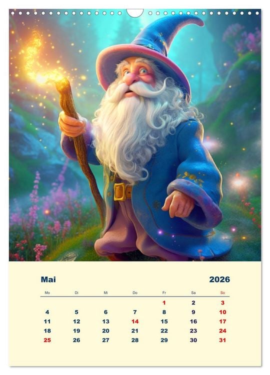 Produktbild: Zauberland. Bunte Fabelwesen und M&auml;rchengestalten (Wandkalender 2026 DIN A3 hoch), CALVENDO Monatskalender