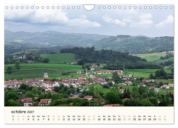 Produktbild: Entre monts et vagues - Une ann&eacute;e au Pays Basque (Calendrier mural 2027 DIN A4 vertical), CALVENDO calendrier mensuel