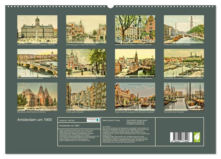 Produktbild: Amsterdam um 1900 (hochwertiger Premium Wandkalender 2026 DIN A2 quer), Kunstdruck in Hochglanz