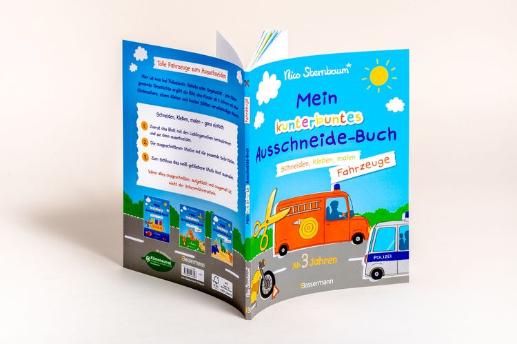 Produktbild: Mein kunterbuntes Ausschneidebuch - Fahrzeuge. Schneiden, kleben, malen ab 3 Jahren. Mit Scherenf&uuml;hrerschein