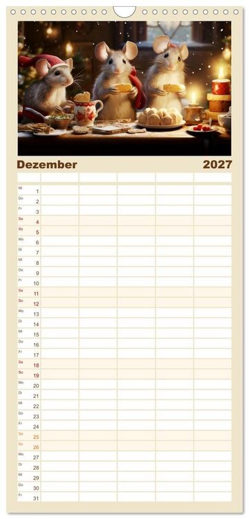 Produktbild: Familienplaner 2027 - Ein Jahr im Leben von Familie Maus mit 5 Spalten (Wandkalender, 21 x 45 cm) CALVENDO