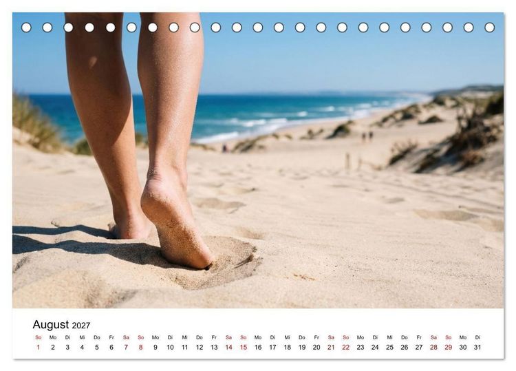 Produktbild: Unten Ohne - Barfu&szlig; durchs Jahr (Tischkalender 2027 DIN A5 quer), CALVENDO Monatskalender