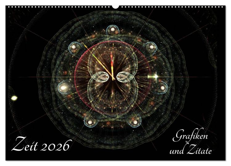 Produktbild: Zeit 2026 - Grafiken und Zitate (Wandkalender 2026 DIN A2 quer), CALVENDO Monatskalender