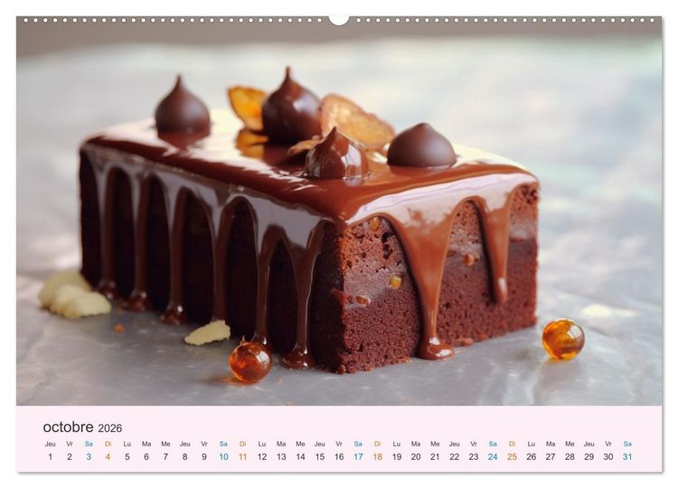 Produktbild: Les d&eacute;lices du temps (Calendrier mural 2026 DIN A2 vertical) calendrier de bureau