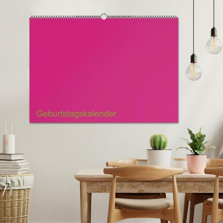 Produktbild: Bastel-Geburtstagskalender pink / Geburtstagskalender (Wandkalender 2026 DIN A2 quer), CALVENDO Monatskalender