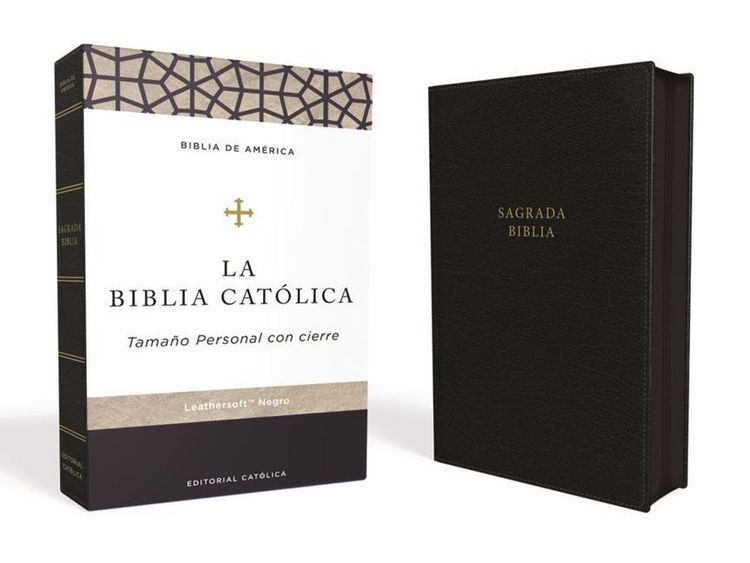 Produktbild: Biblia Cat&oacute;lica, Tama&ntilde;o Personal, Leathersoft, Negra, Con Cierre, Comfort Print