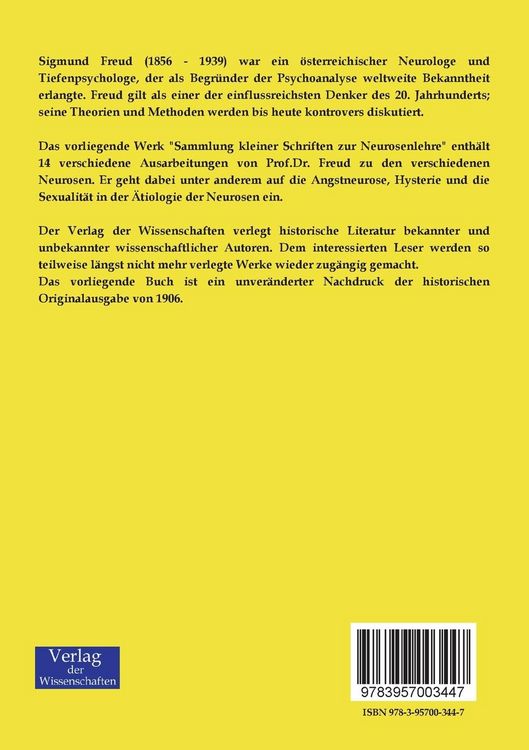 Produktbild: Sammlung kleiner Schriften zur Neurosenlehre