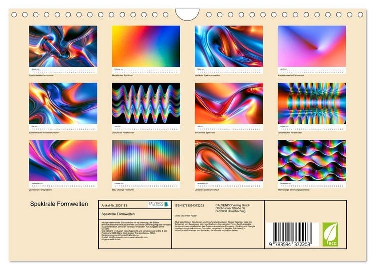 Produktbild: Spektrale Formwelten (Wandkalender 2027 DIN A4 quer), CALVENDO Monatskalender
