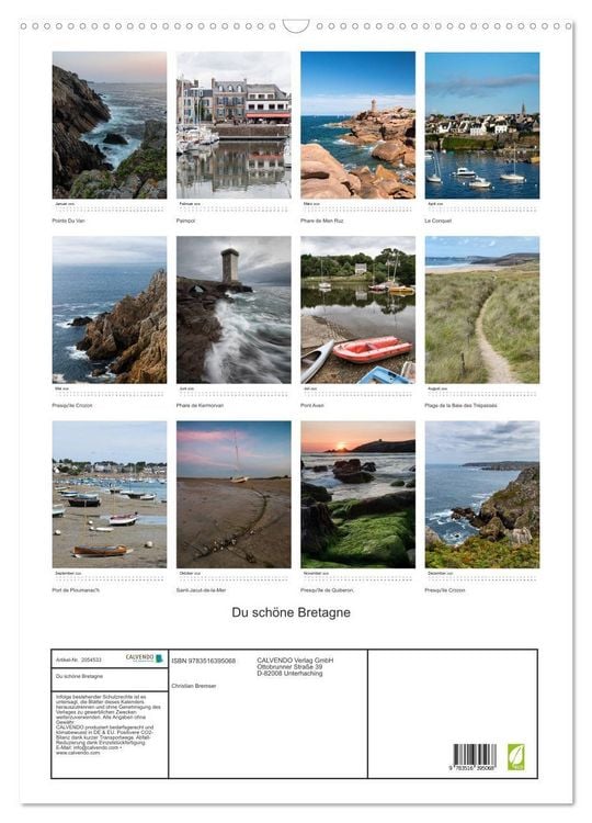 Produktbild: Du sch&ouml;ne Bretagne (Wandkalender 2026 DIN A2 hoch), CALVENDO Monatskalender