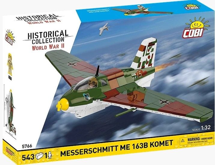 Produktbild: COBI Historical Collection 5766 - Messerschmitt Me 163B Komet, WWII, Bausatz 1:32, 543 Teile+1 Figur