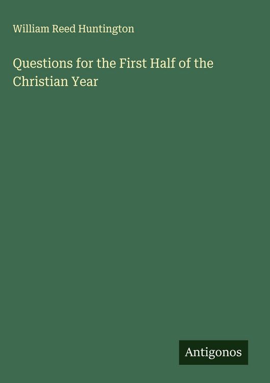 Produktbild: Questions for the First Half of the Christian Year