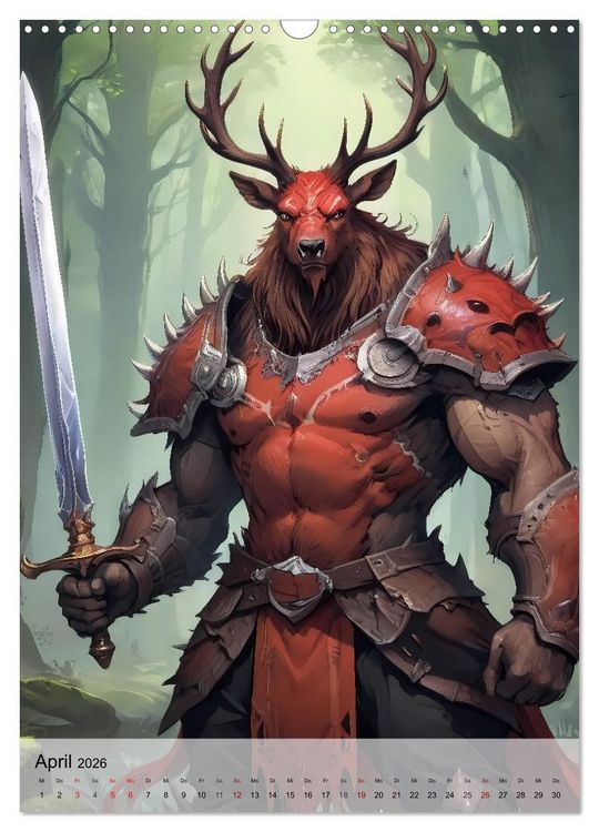 Produktbild: Beasts - Edle Krieger und verruchte B&ouml;sewichte (Wandkalender 2026 DIN A3 hoch), CALVENDO Monatskalender