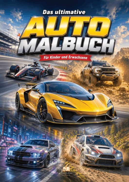Produktbild: Das ultimative Auto Malbuch f&uuml;r Kinder und Erwachsene mit 70 coolen Ausmalmotiven