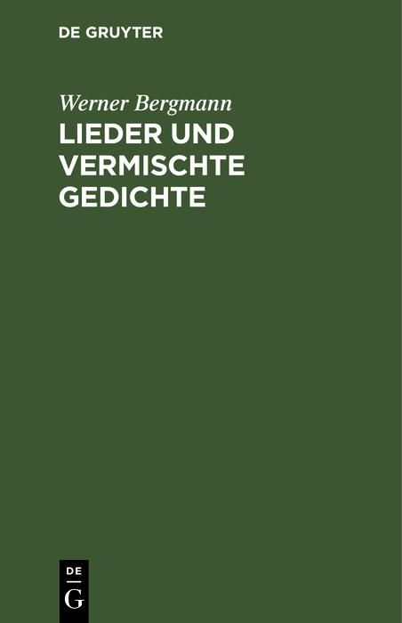 Produktbild: Lieder und vermischte Gedichte