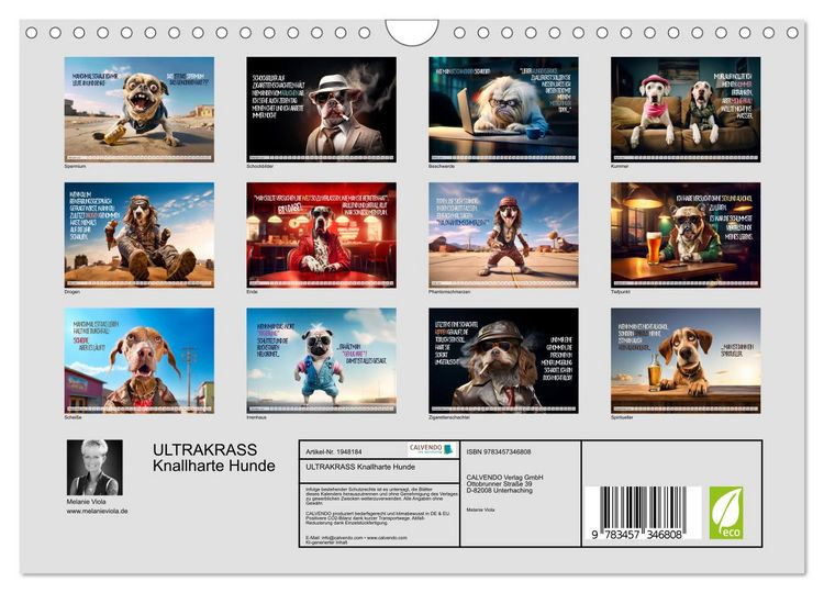 Produktbild: ULTRAKRASS Knallharte Hunde (Wandkalender 2026 DIN A4 quer), CALVENDO Monatskalender