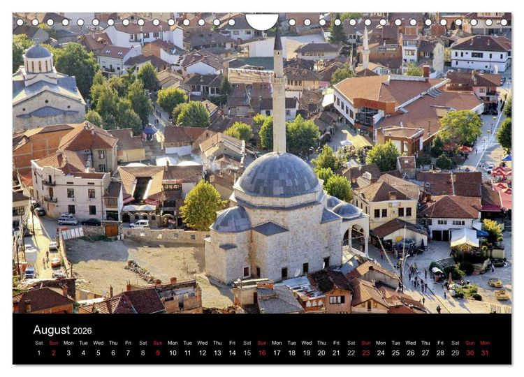 Produktbild: Monuments of Kosovo 2026 (Wall Calendar 2026 DIN A4 landscape), CALVENDO 12 Month Wall Calendar
