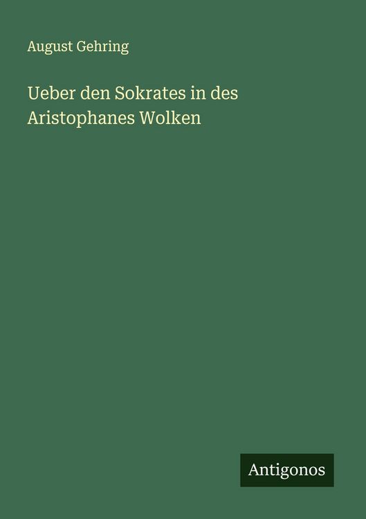 Produktbild: Ueber den Sokrates in des Aristophanes Wolken
