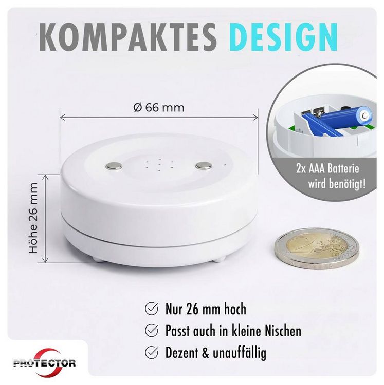 Produktbild: Protector 15045 WA-3 Wassermelder mit WIFI-Alarmweiterleitung mit App-Steuerung batteriebetrieben