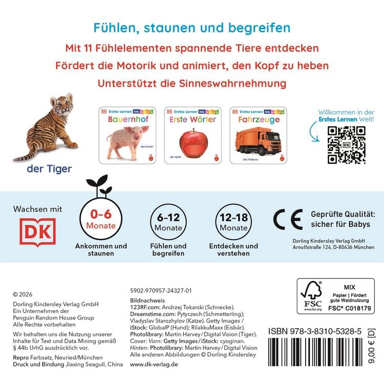 Produktbild: Erstes Lernen F&uuml;hl-Leporello. Tiere