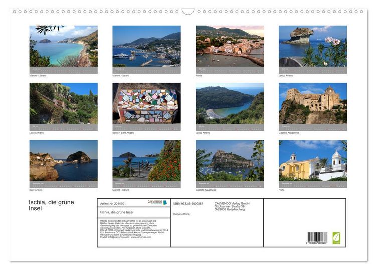 Produktbild: Ischia, die gr&uuml;ne Insel (Wandkalender 2026 DIN A2 quer), CALVENDO Monatskalender