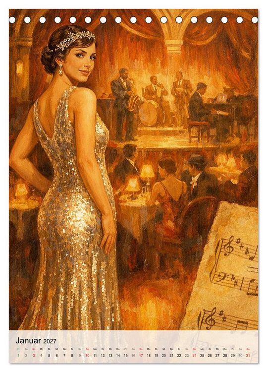 Produktbild: Jazz & Glamour Weltreise (Tischkalender 2027 DIN A5 hoch), CALVENDO Monatskalender