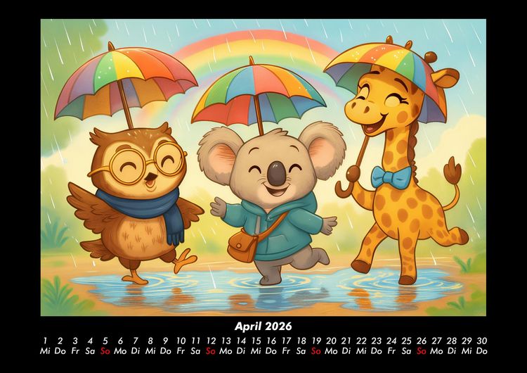 Produktbild: Ollie, Kiki & Nala - Fest der Freundschaft 2026 Fotokalender DIN A3