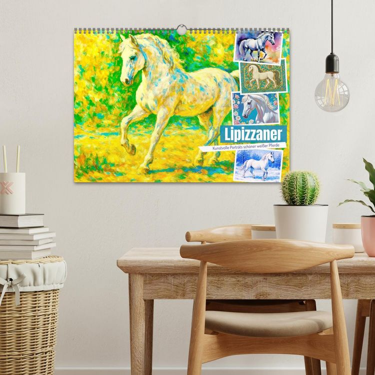 Produktbild: Lipizzaner. Kunstvolle Portr&auml;ts sch&ouml;ner Pferde (Wandkalender 2026 DIN A3 quer), CALVENDO Monatskalender