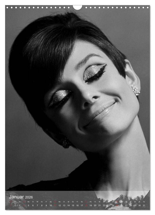 Produktbild: Hollywood-Diva - Audrey Hepburn (Wandkalender 2026 DIN A3 hoch), CALVENDO Monatskalender